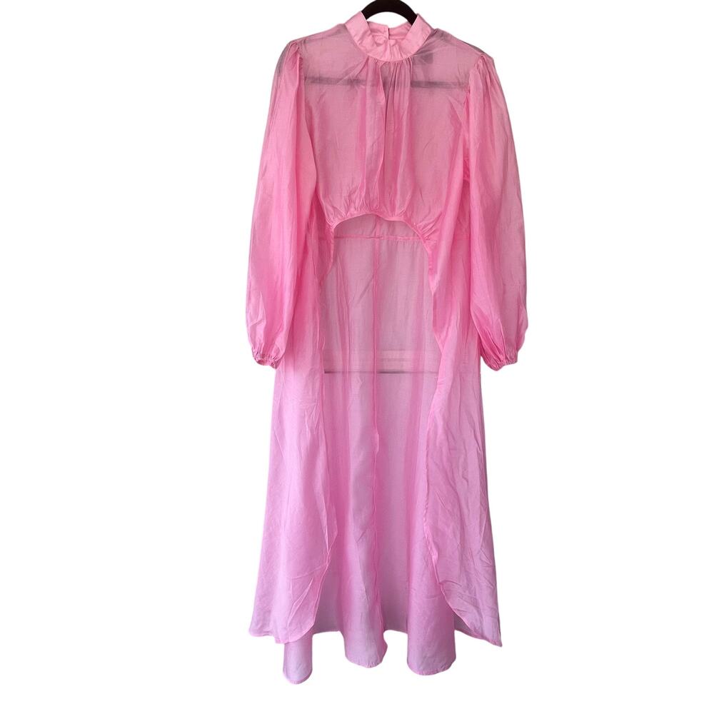 ITOO Italy Long Sleeve Tops Tunic Pink High-Low Pink Size L Beach Boho Summer